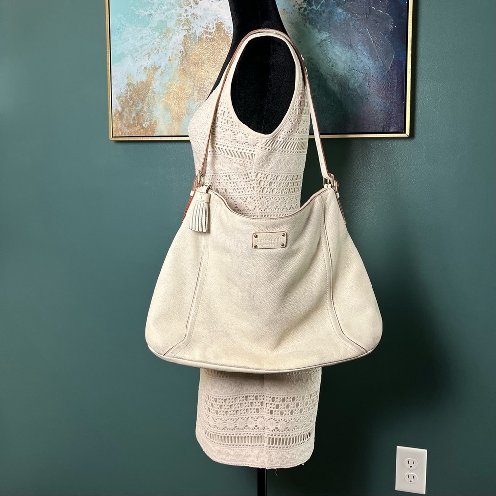 Distressed Kate Spade Leather Hobo - Picture 1 of 16